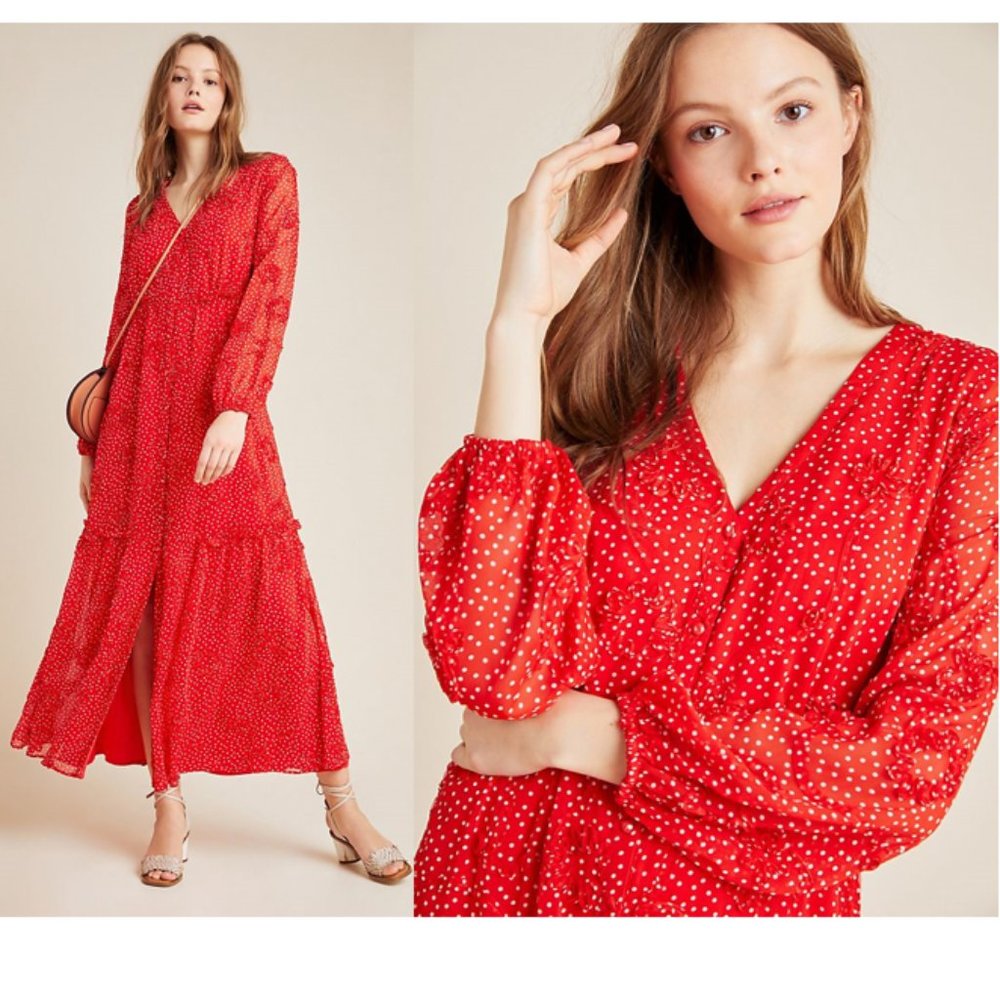 Anthropologie Miranda Textured Maxi Dress